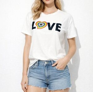 THE PHLUID PROJECT love PRIDE T-shirt Rainbow 100% Cotton Size MEDIUM